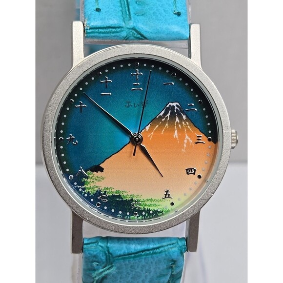 J Axis Modern Timepiece Mt Fuji Ukiyo E Art Dial Analog Quartz Watch New Battery main image 7